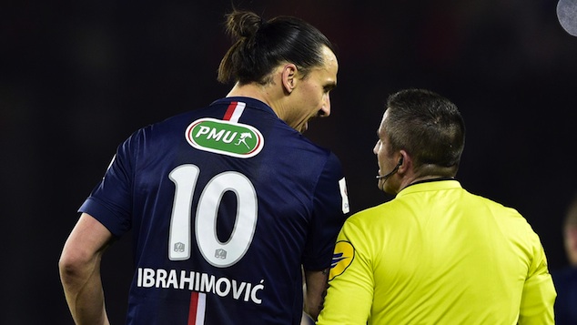 Zlatan was not happy with the ref in the game vs Bordeaux